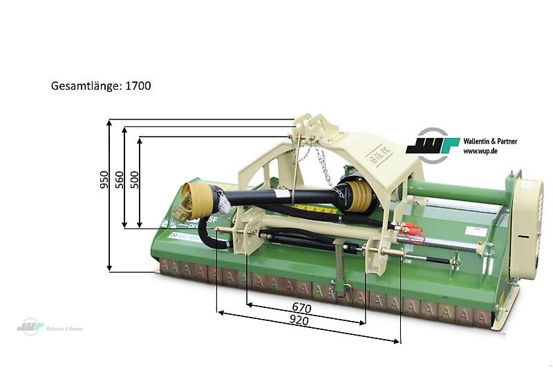 Mulcher typu Wallentin & Partner Frontmulcher KMH 155 Profi |1.000 U/min | Stark Mulcher 1,55 m | hydr. Seitenverstellung, Neumaschine w Wesenberg (Zdjęcie 4)